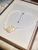 Hippocampus Conch & Shell Beaded Choker | Handmade Soft Iridescent Coastal Necklace