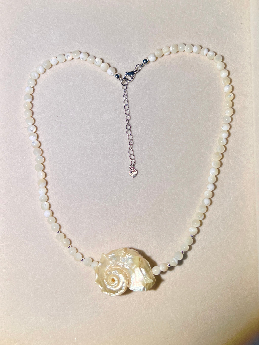 Hippocampus Conch & Shell Beaded Choker | Handmade Soft Iridescent Coastal Necklace