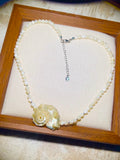 Hippocampus Conch & Shell Beaded Choker | Handmade Soft Iridescent Coastal Necklace