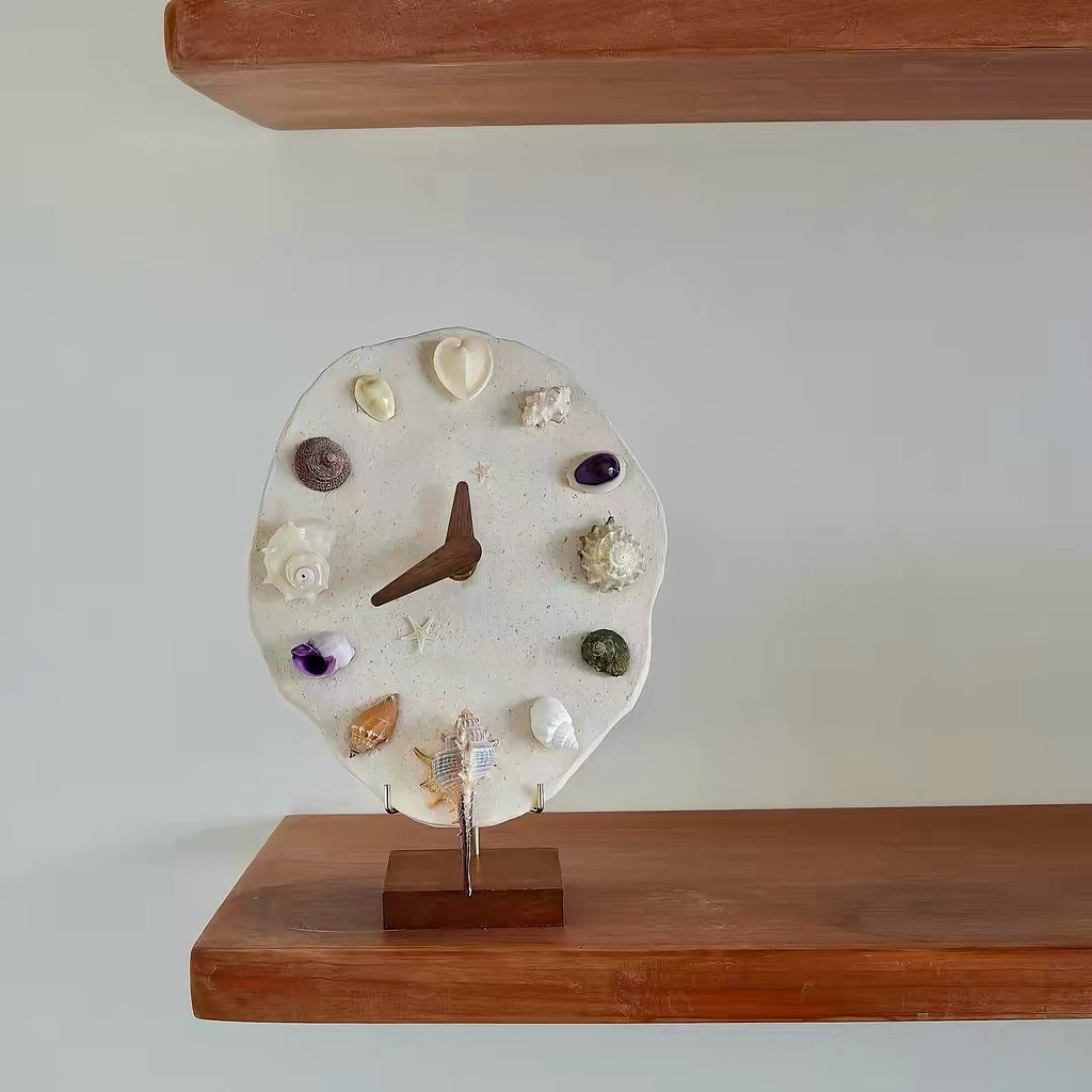 DIY Tide Clock Kit - Handmade Seashell Table Clock
