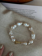 Elegant Handmade Baroque Freshwater Pearl Bracelet