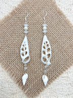 Handmade Cut Seashell Dangle Earrings