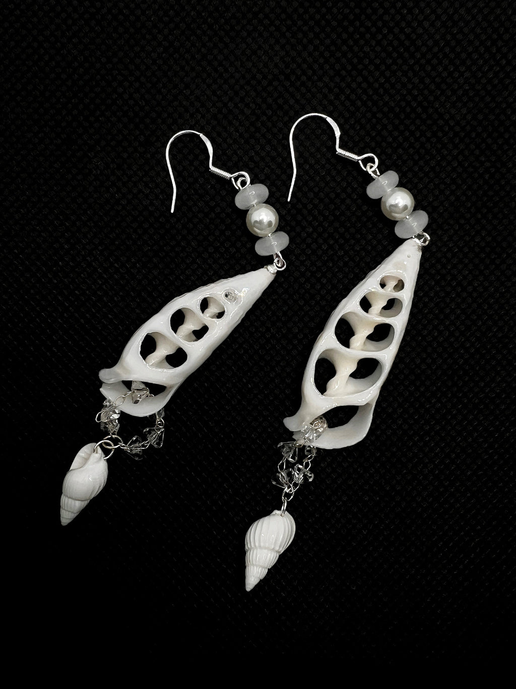 Handmade Cut Seashell Dangle Earrings