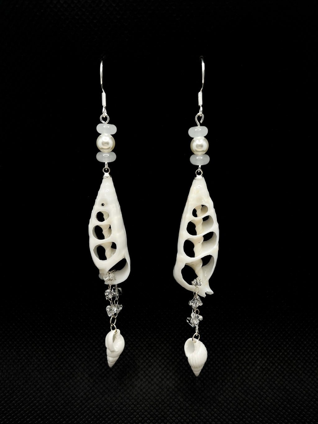 Handmade Cut Seashell Dangle Earrings