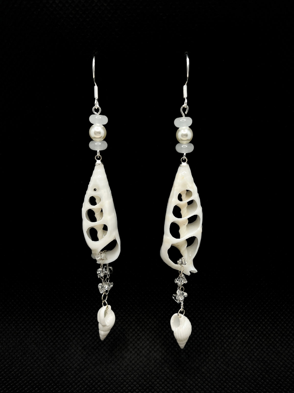 Handmade Cut Seashell Dangle Earrings