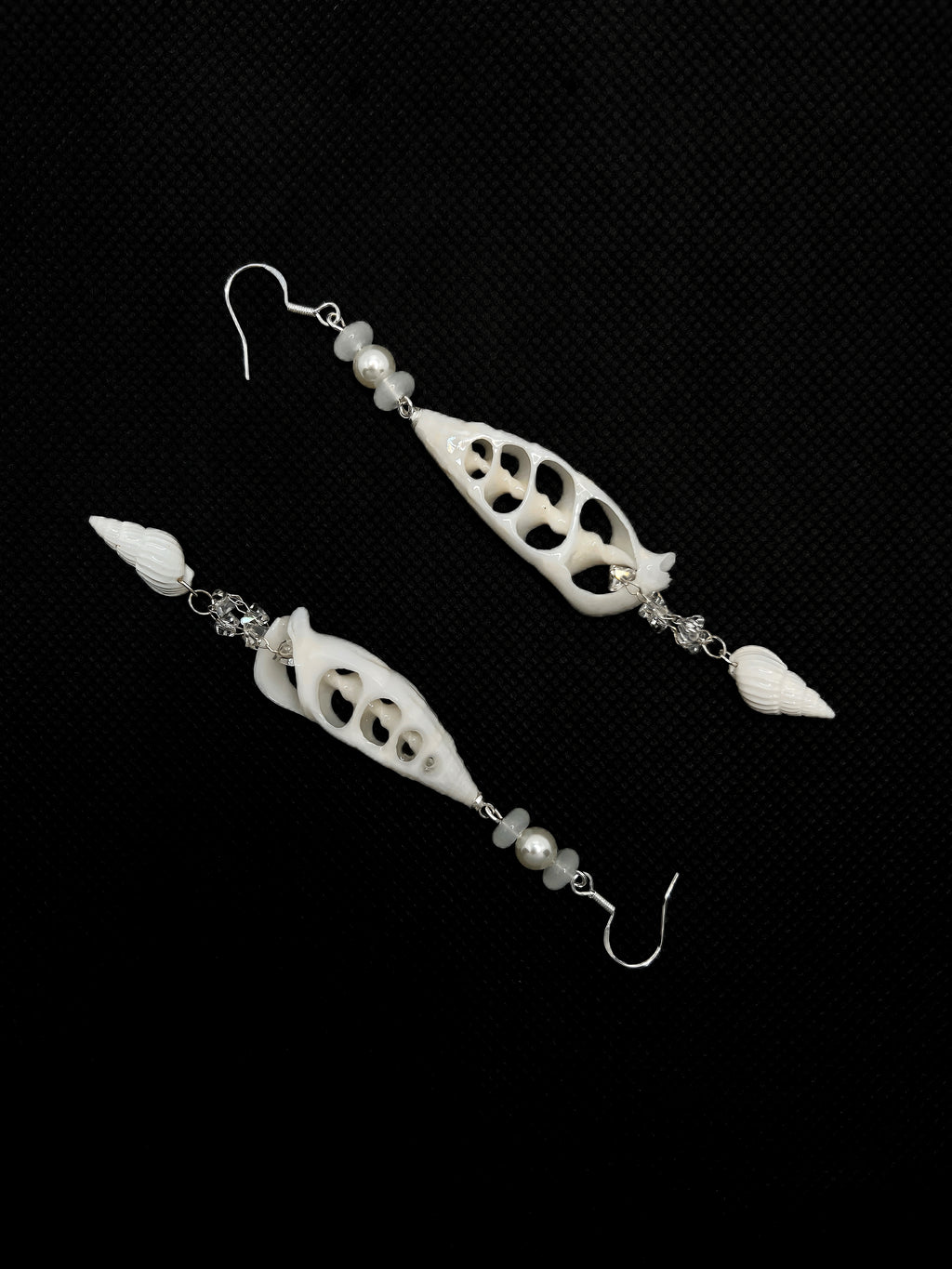 Handmade Cut Seashell Dangle Earrings