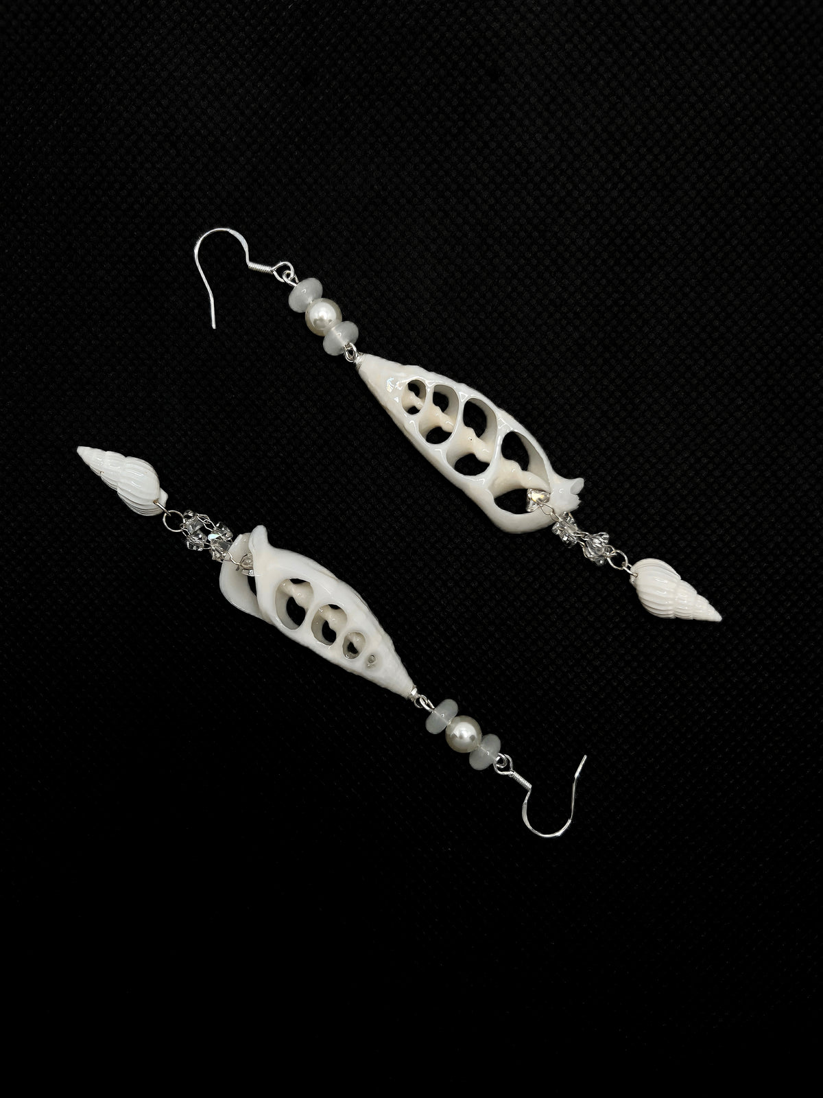 Handmade Cut Seashell Dangle Earrings