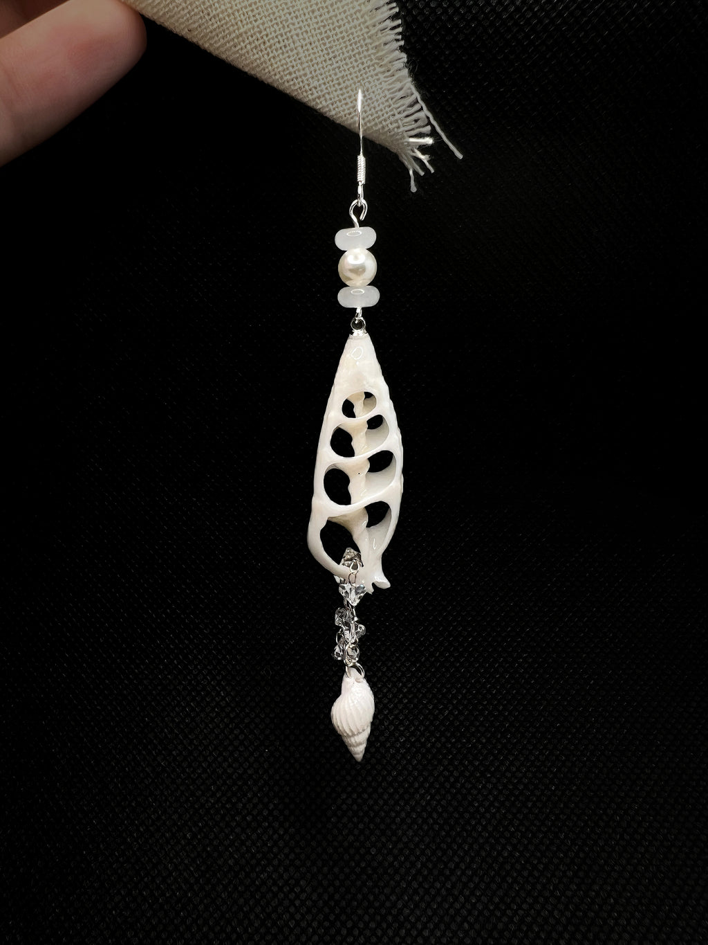 Handmade Cut Seashell Dangle Earrings
