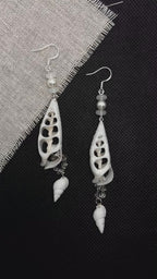 Handmade Cut Seashell Dangle Earrings